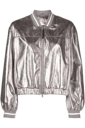 Metallic bomber jacket Brunello Cucinelli | MPGAM2917C8755